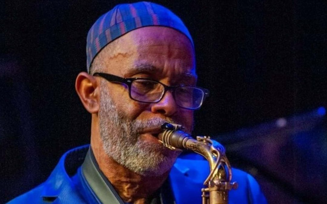 close up photograph of artist kenny garrett playing saxaphone